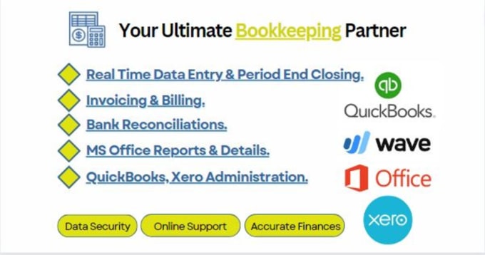 Gig Preview - Manage bookkeeping, bank reconciliations and accounting softwares