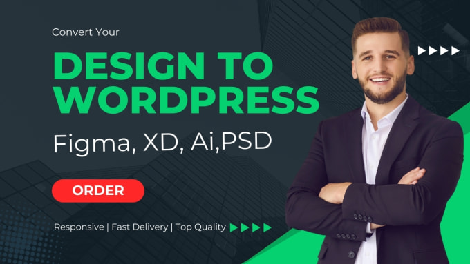 Gig Preview - Provide PSD, xd and figma to wordpress website conversion service