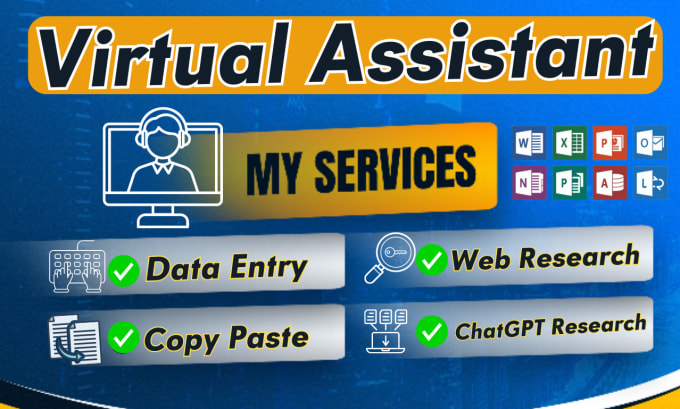 Gig Preview - Be your personal virtual assistant, excel data entry, copy paste, admin support