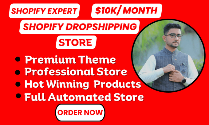 Gig Preview - Create professional automated dropshipping shopify store or shopify website