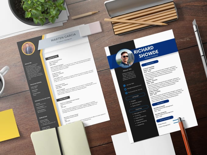 Gig Preview - Design printable modern curriculum vitae, resume  and cv