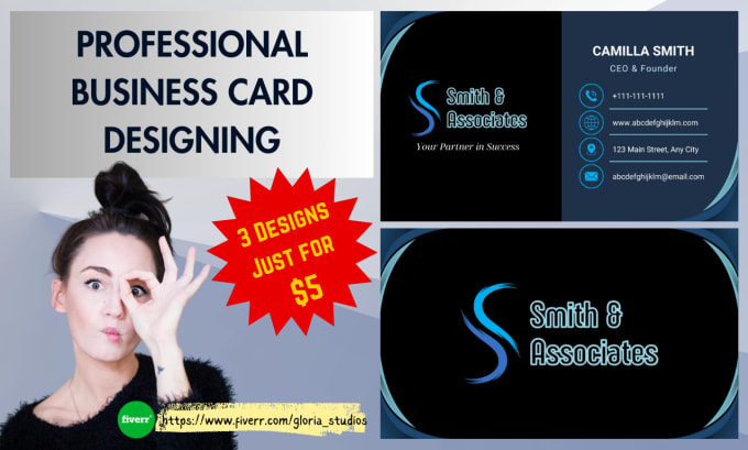 Gig Preview - Design 3 professional business cards in 24 hours