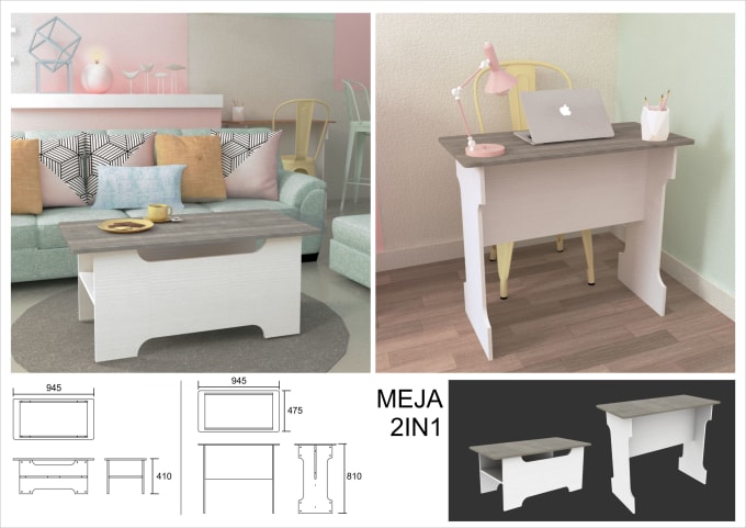 Gig Preview - Do 3d modelling for furniture knockdown and custom woodworking