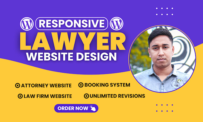 Gig Preview - Design attorney, law firm, lawyer website in wordpress