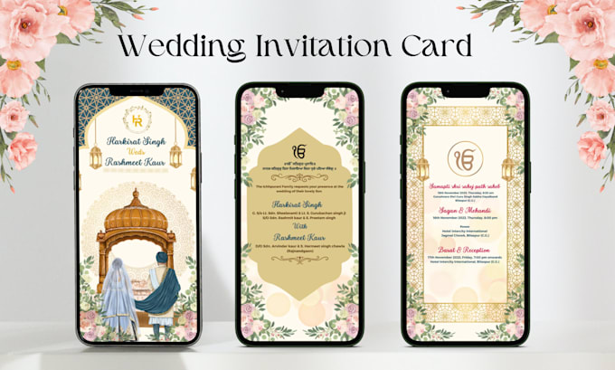 Bestseller - design an indian wedding card invitation and caricatures