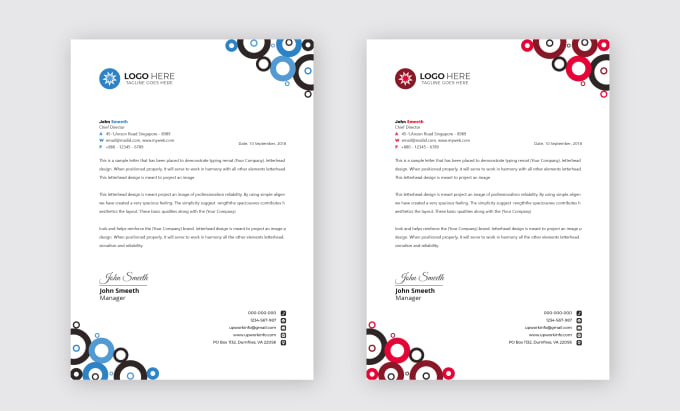 Gig Preview - Design professional letterhead with editable word template