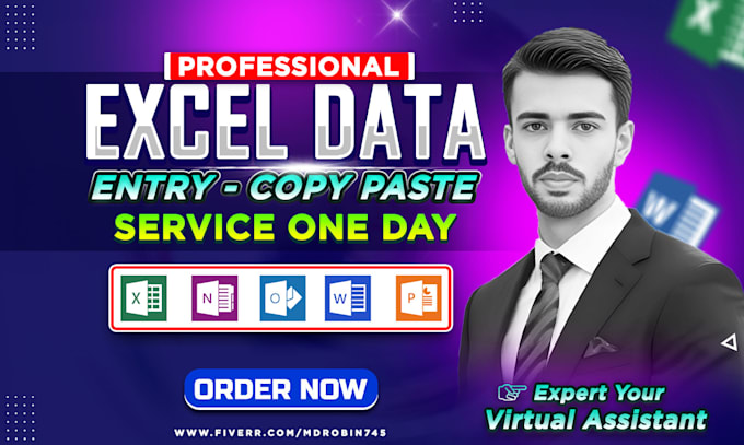 Gig Preview - Fast excel data entry,remove duplicates,pdf to excel