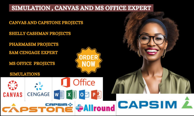 Gig Preview - Do microsoft office, canvas, capsim, capstone, pharmasim, cengage, simulations