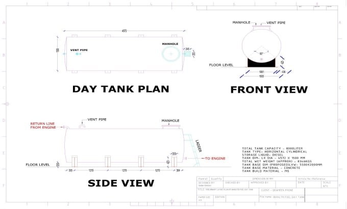 Gig Preview - Design storage tank fuel or water as per site requirements