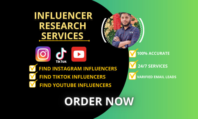 Gig Preview - Find best tik tok influencer, instagram and youtube influencer