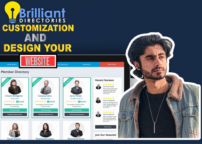 Gig Preview - Design and customize your brilliant directories website professionally