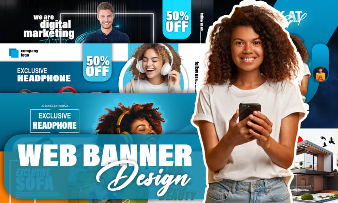 Gig Preview - Create creative web banner for website ,header and social media or ads