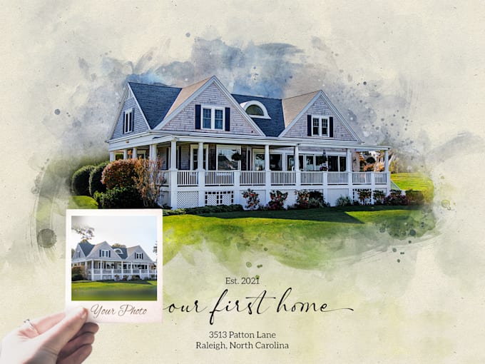 Gig Preview - Draw a watercolor portrait of your house from a photo