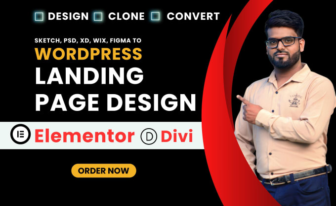 Gig Preview - Wordpress landing page design with elementor pro website