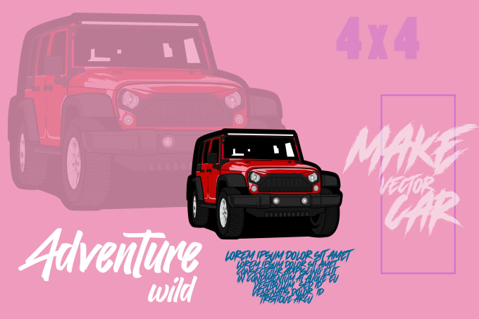 Gig Preview - Design cartoon vector illustration your car