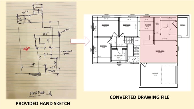 Gig Preview - Convert pdf to dwg and do autocad drafting