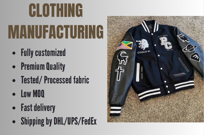 Gig Preview - Be your custom clothing manufacturer for you apparel clothing brand