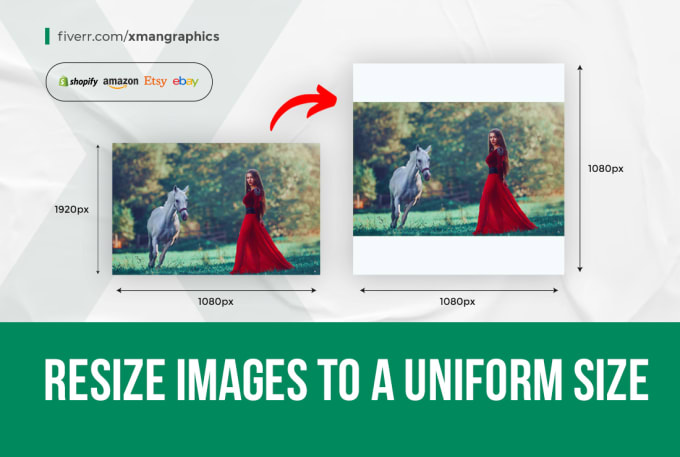 Gig Preview - Do bulk proportional photo resizing align to any dimension and image cropping