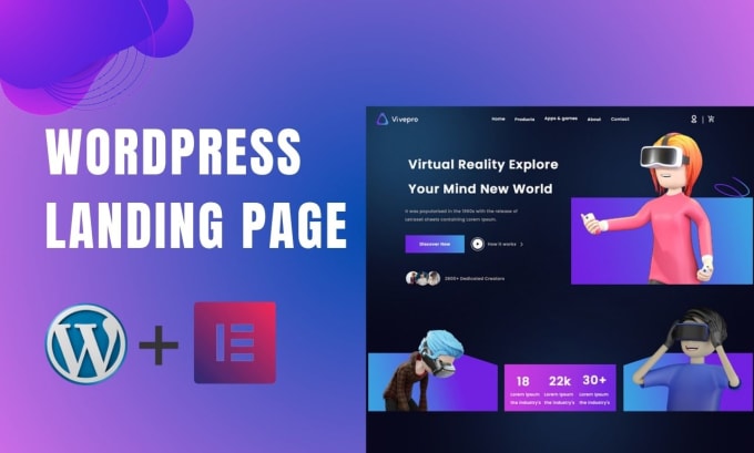 Gig Preview - Do wordpress landing page design or squeeze page design by elementor pro