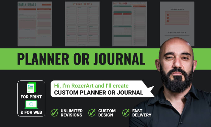 Gig Preview - Create a custom planner or journal design