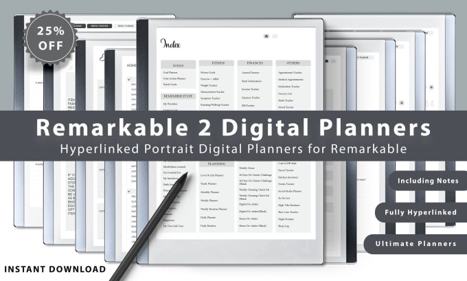 Gig Preview - Design remarkable, onenote, kindle and pdf planner