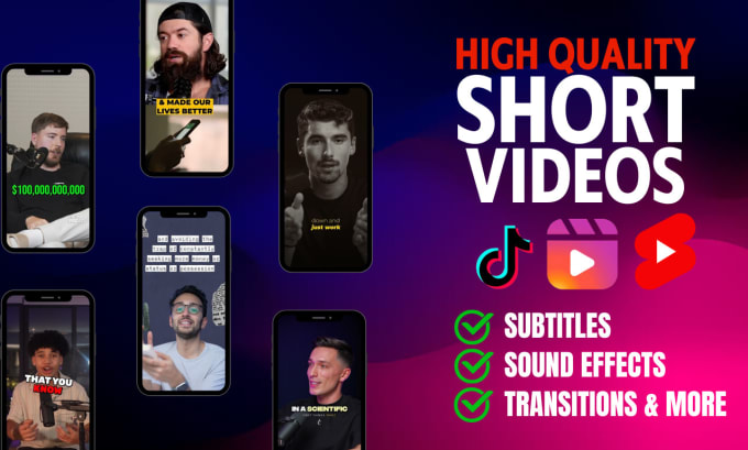 Gig Preview - Edit youtube videos, shorts, instagram reels, tiktok videos