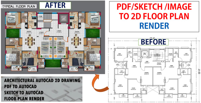 Gig Preview - Redraw and illustrate floor plan