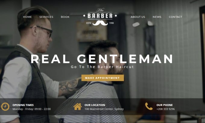 Gig Preview - Create barbershop website, yoga website, hairdresser website, beard care website