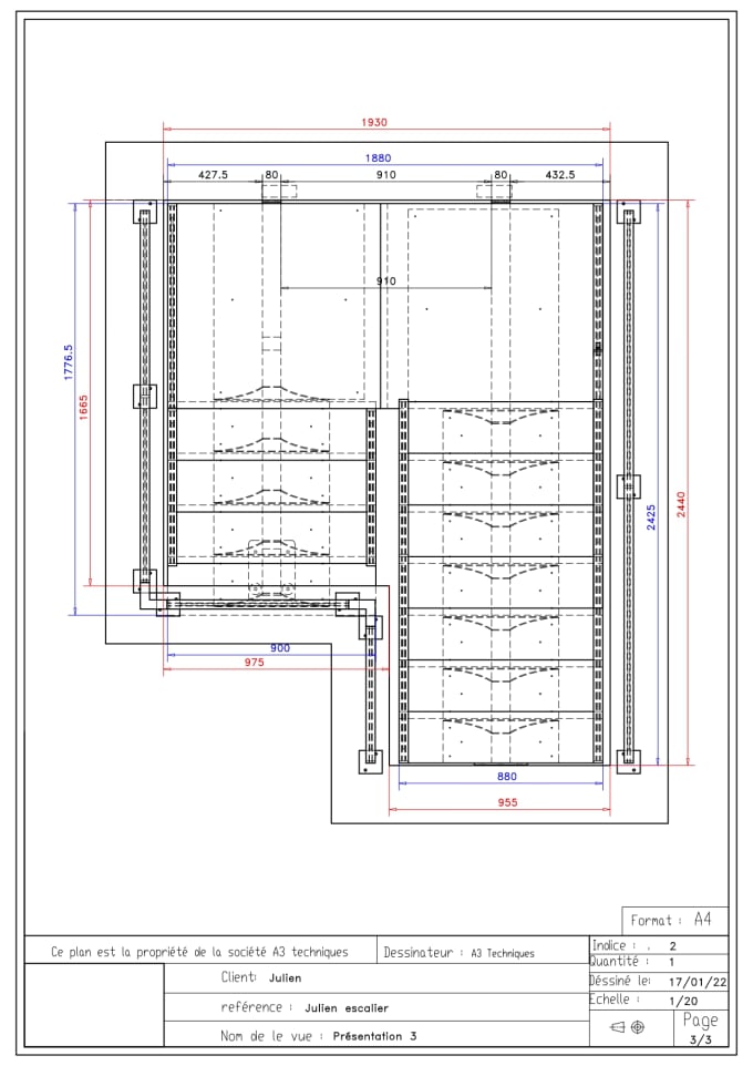 Gig Preview - Draw one top view of your stair