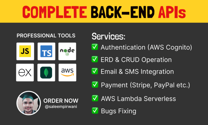 Gig Preview - Create your backend apis using node, express and mongodb