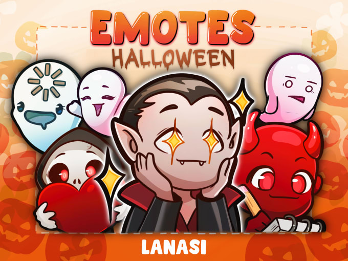 Gig Preview - Create cute custom twitch or discord halloween emotes