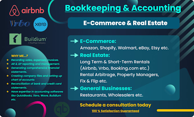 Gig Preview - Do real estate ecommerce and airbnb bookkeeping for your business