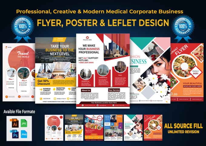 Gig Preview - Do professional business flyer, medical flyer, catalog and poster design