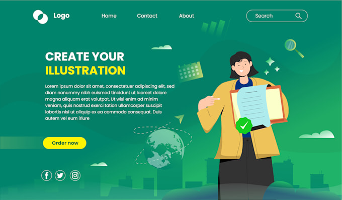 Gig Preview - Create home page or landing page vector illustration