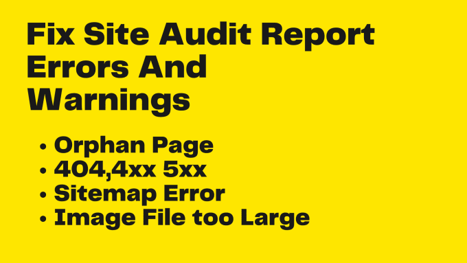 Gig Preview - Fix ahrefs site audit report technical SEO errors and warnings