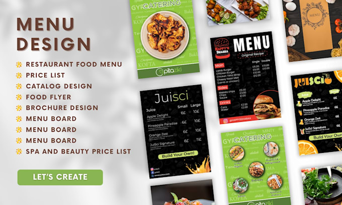 Gig Preview - Design restaurant flyer, food poster, menu card and price list