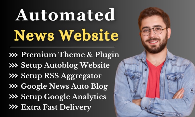 Gig Preview - Create automated blog or news website, rss aggregator, auto blogging in 24 hours