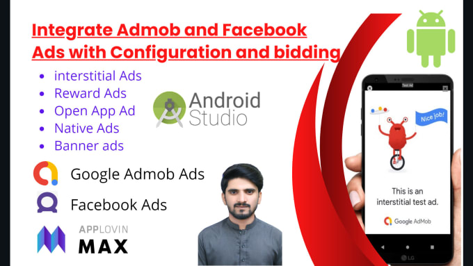 Gig Preview - Do admob and facebook ads integration banner, native, interstitial in your app