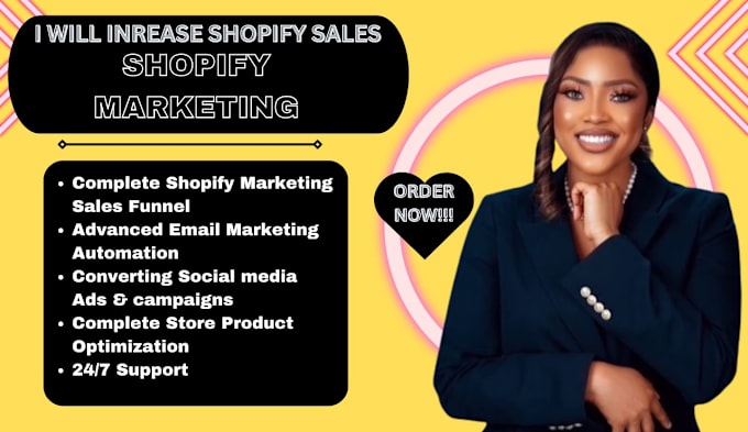 Gig Preview - Increase shopify sales shopify marketing manager shopify dropshipping promotion