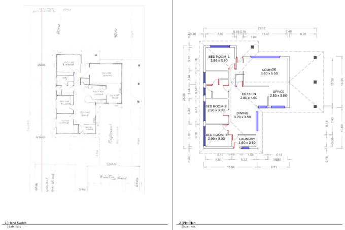 Gig Preview - Redraw your hand sketch floor plan or other in 24 hours