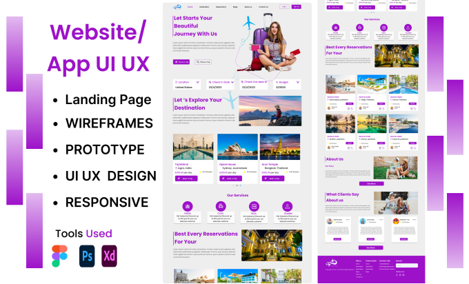 Gig Preview - Design a stunning, modern and unique website and app uxui