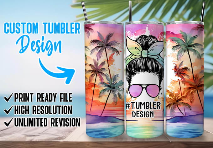 Gig Preview - Design eye catching custom unique skinny 20oz 30oz tumbler wrap