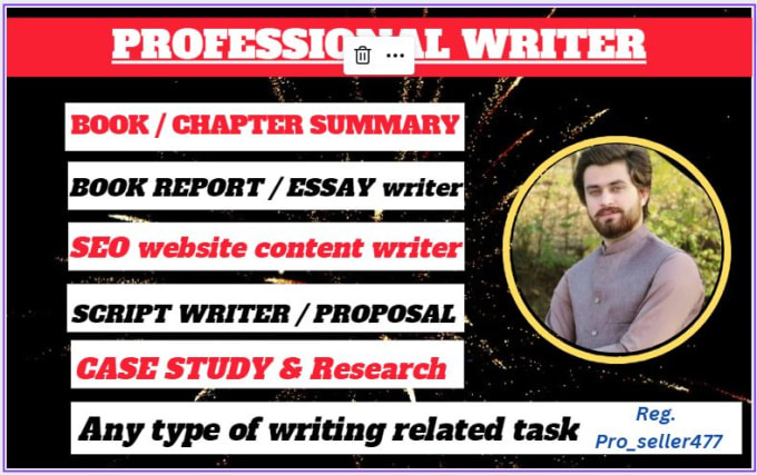 Gig Preview - Do summary writing, write chapter or book summaries, reports, articles, synopsis