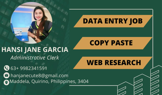 Gig Preview - Do data entry web research copypaste and excel tasks