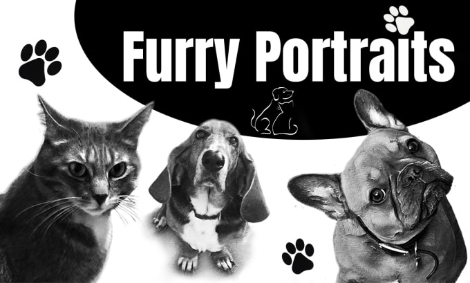 Gig Preview - Create a black and white portrait of your furbaby