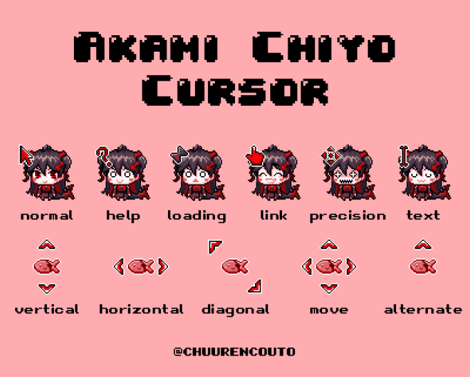 Gig Preview - Make pixel art cursor of your vtuber or oc