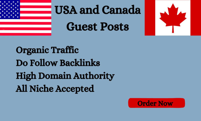 Gig Preview - Publish USA and canada guest posts on high da sites with do follow backlinks