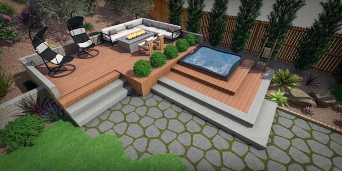 Gig Preview - Design patio pool landscape garden gazebo backyard firepit