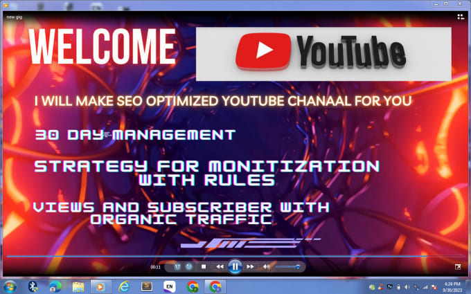 Gig Preview - Create and help to monetize you tube channel professionally with seo