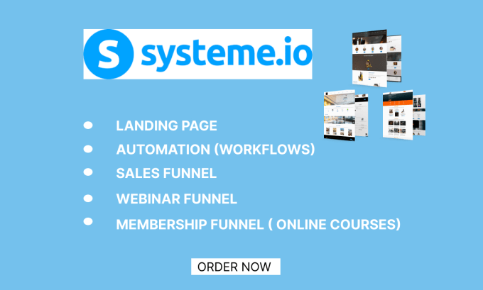 Gig Preview - Build systeme io landing page and systeme io sales funnels